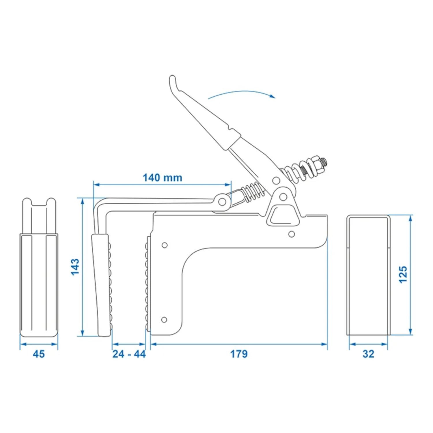 4x Zwischenwandverschluss 22–36mm 400 daN aus verzinktem Stahl – robuste Ladungssicherung für LKW, Anhänger - Transporter - passend für Klemmbalken Set und Profil 120×30 mm