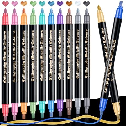 APOGO 12 Dual Tip Metallic Pens Cover