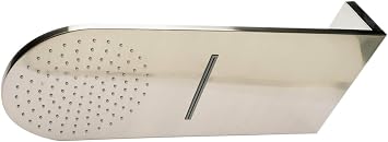 ALFI brand RAIN10RW-BN Brushed Nickel 10" Wall-Mounted Square Waterfall Rain Shower Head, 23.625" L x 9.875" W x 0.375" H