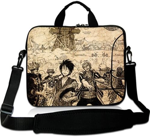 Anime Laptop Shoulder Bag with ne Piece(21) Patterns Waterproof Canvas Fabric 11 11.6 Inch Laptop Bag Case Cover(Twin Sides)