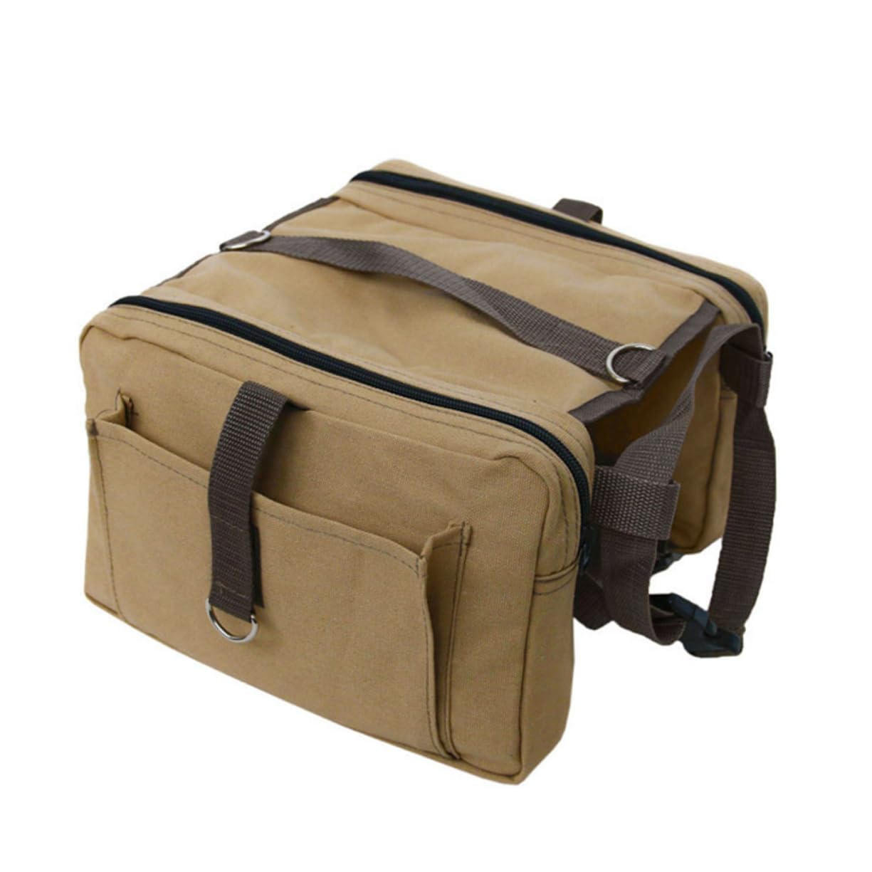 Mochila para Perro Pequeña de Lona Portátil Correas Ajustables y Hebilla para Camping y Viajes al Aire Libre Cómoda y Resistente