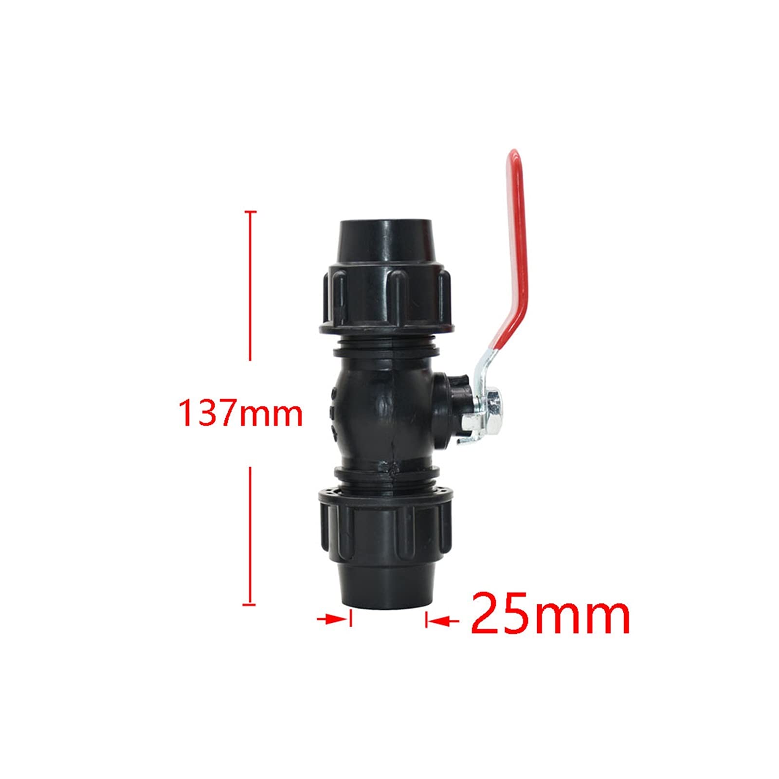 Adaptador de conector de manguera 20/25/32/40 / 50 / 63mm Tubería de agua plástica Conector rápido Válvula de bola Válvula de metal Faucet EDUCACIÓN FÍSICA Accesorios de válvulas de tubería