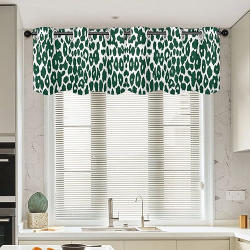 Cortinas de estilo asiático exóticas con puntos verdes de grafito, pack de 2 2