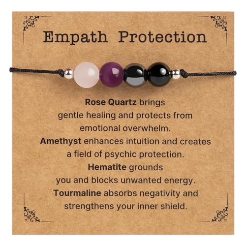 Negative Energy Protection Bracelet, Anxiety Bracelet For Women, Men, Protection Jewelry Gifts For Her, Him, Pulsera De Proteccion Para Mujer, Calming Anxiety Relief Items Crystal Beaded