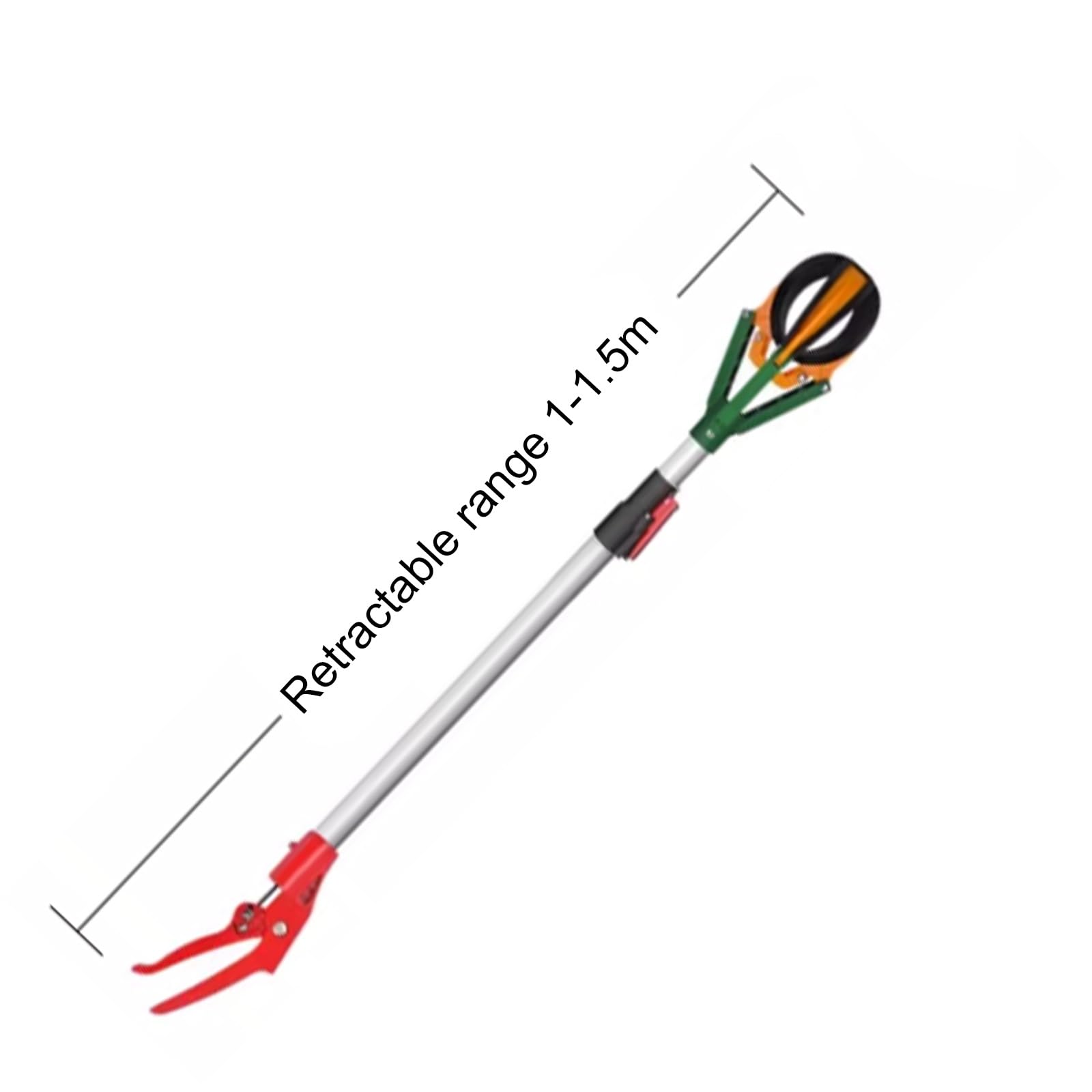 Apfelsammler, Apfelernter mit Teleskopstiel 39"-59", Apfelpflücker mit Anti-Rutsch-Bezug, Obstfänger for Birnen, Orangen, Aprikosen, Limetten, Nektarinen