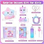 Cherry Tale Unicorn Gifts for Girls Age 6-8, Kids Unicorn Toys Set with Light Up Star Pillow Diary Headband Eye Mask Christmas Birthday Gifts for Girls Age 4 5 6 7 8 9 10