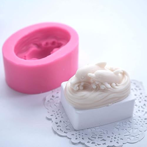 Miniatura 6 de Moldes de silicona de delfín, delfines de familia, arte de silicona, moldes de artesanía de animales, molde de fondant para hornear, moldes de jabón