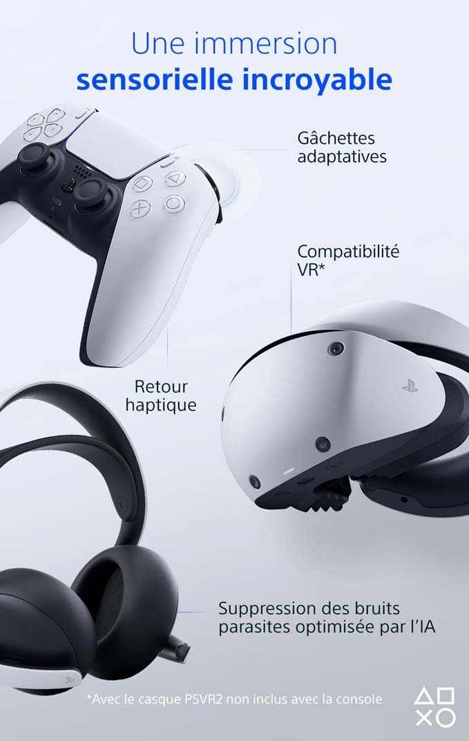 Playstation Sony, Console 5 Édition Standard avec 2 Manettes DualSense
