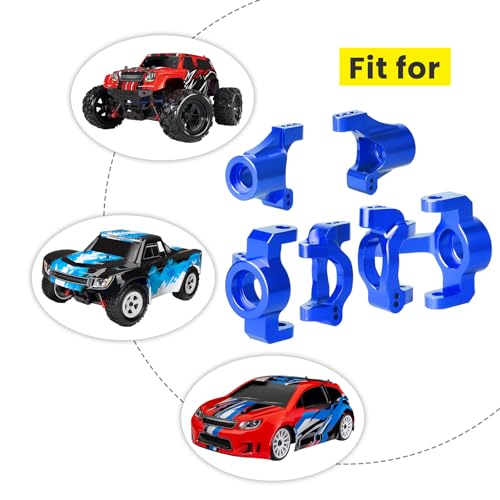 Image of Aluminum Steering Blocks Caster Steering Block Stub Axle Carriers Knuckles Set Upgrades for 1 /18 Traxxas LaTrax Teton Desert Prerunner Rally SST, Replace Parts 7532 7552X (Blue)