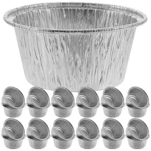 Toyvian 100 piezas Moldes de Aluminio para Cupcakes Resistentes al Calor Vasitos Pequeños para Tartaletas y Natillas Desechables para Cocina Hogar y Repostería