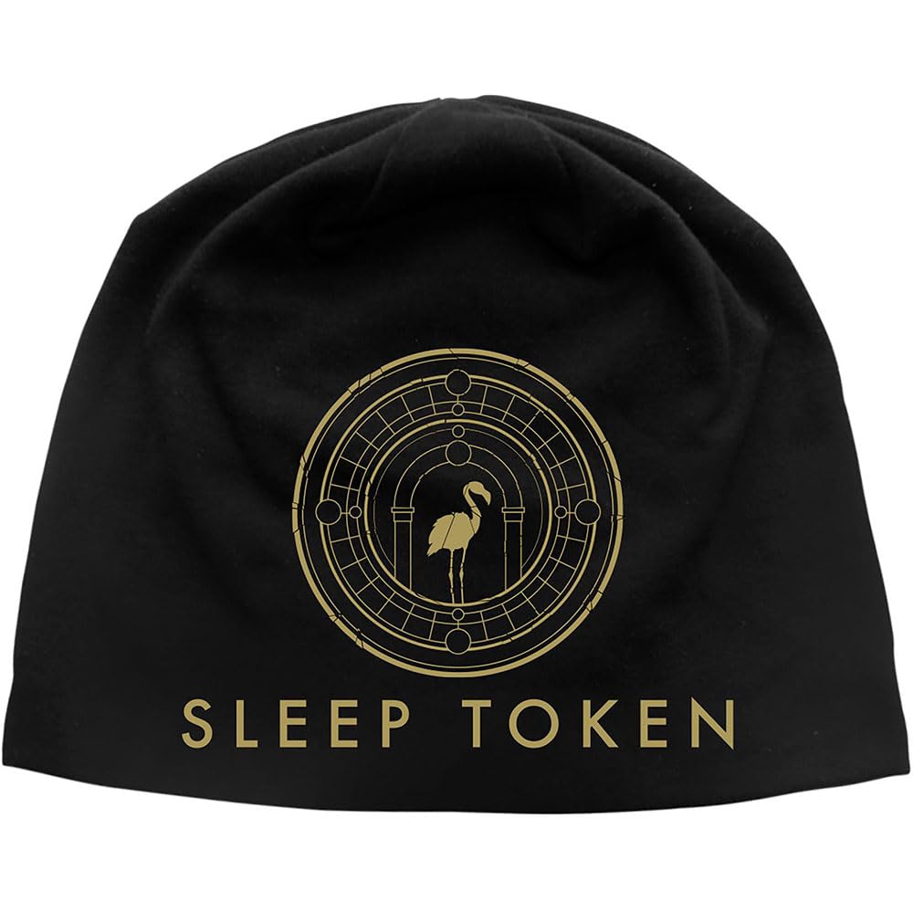 Sleep Token Even In Arcadia Crest Black Jersey Beanie Hat NEW OFFICIAL