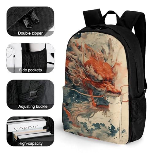 Mochila escolar de dragón para niños de primaria y secundaria de nylon grande 3