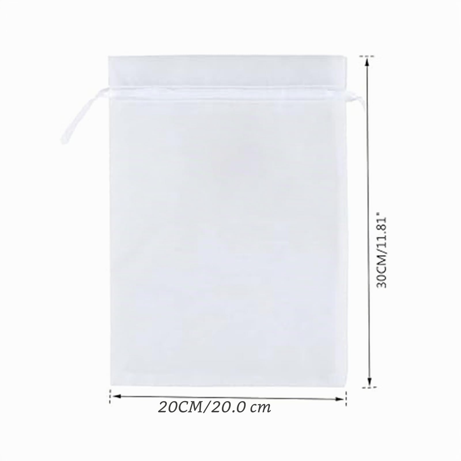 YFelomatric Lote de 30 bolsas de organza - 20 x 30 cm - Blanco - Bolsas de protección con cordón de cierre - Para joyas, regalos, dulces, boda