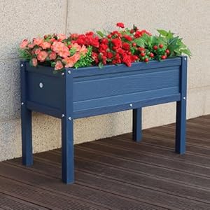 BIVODA HDPE Hochbeet Pflanzkasten Marineblau