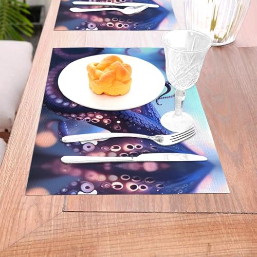 Set de table pieuvre grand format rectangle lavable pour décoration de table de cuisine