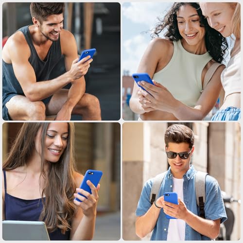 Image of Miracase Ultra Slim Designed for iPhone SE Case 2022(3rd Gen) /iPhone SE Case(2nd Gen) /iPhone 7 Case /iPhone 8 Case with Screen Protector, Multi-Color Silicone Shockproof Phone Case(Mediterranean Blue)