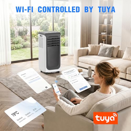 Image of 16000 BTU Portable Air Conditioner, 3-in-1 AC Unit with Cool /Dehumidify /Fan, Quiet Bedroom AC with Remote & WiFi Control, Cools Up to 750 Sq.Ft, Easy-Roll Portable Window AC Alternative