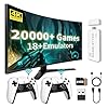 Retro Game Console Stick 2025, 4K HDMI Plug & Play with 20,000+ Classic Games, 64GB Game Stick with 2 Wireless Controllers, Supports 18 Emulators for TV Gaming