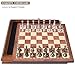 AMEROUS Wooden Chess Board Set with Pieces Storage for Adults Kids, 12.5 Inch Chess Set with Metal Pieces, Unique Chess Game for Tournament Professional Beginner