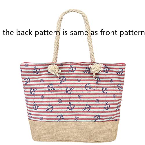 Large Beach Travel Canvas Tote Cute Shoulder Shopping Bag2