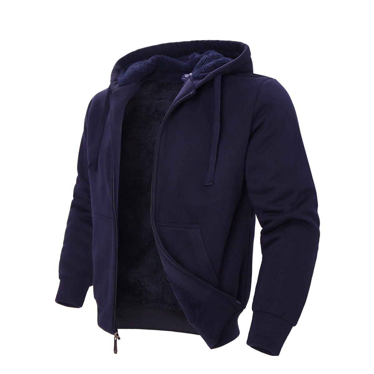 TanBridge Sherpa Fleece Lined Hoodie Big and Tall Plaid Flannel Jacket Winter Coats for Men Zip Up Winter Warm Sweatshirts