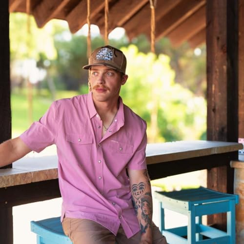 Lazy J Ranch Men's Airflow Pearl Snap Short Sleeve Shirt - Vintage Pink | Western Wear | Western Shirts for Men2