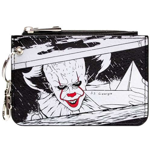 Stephen King'S IT Pennywise Clown SS George Cartera con Cremallera Monedero Bolsillo Billetera/Cartera, Negro
