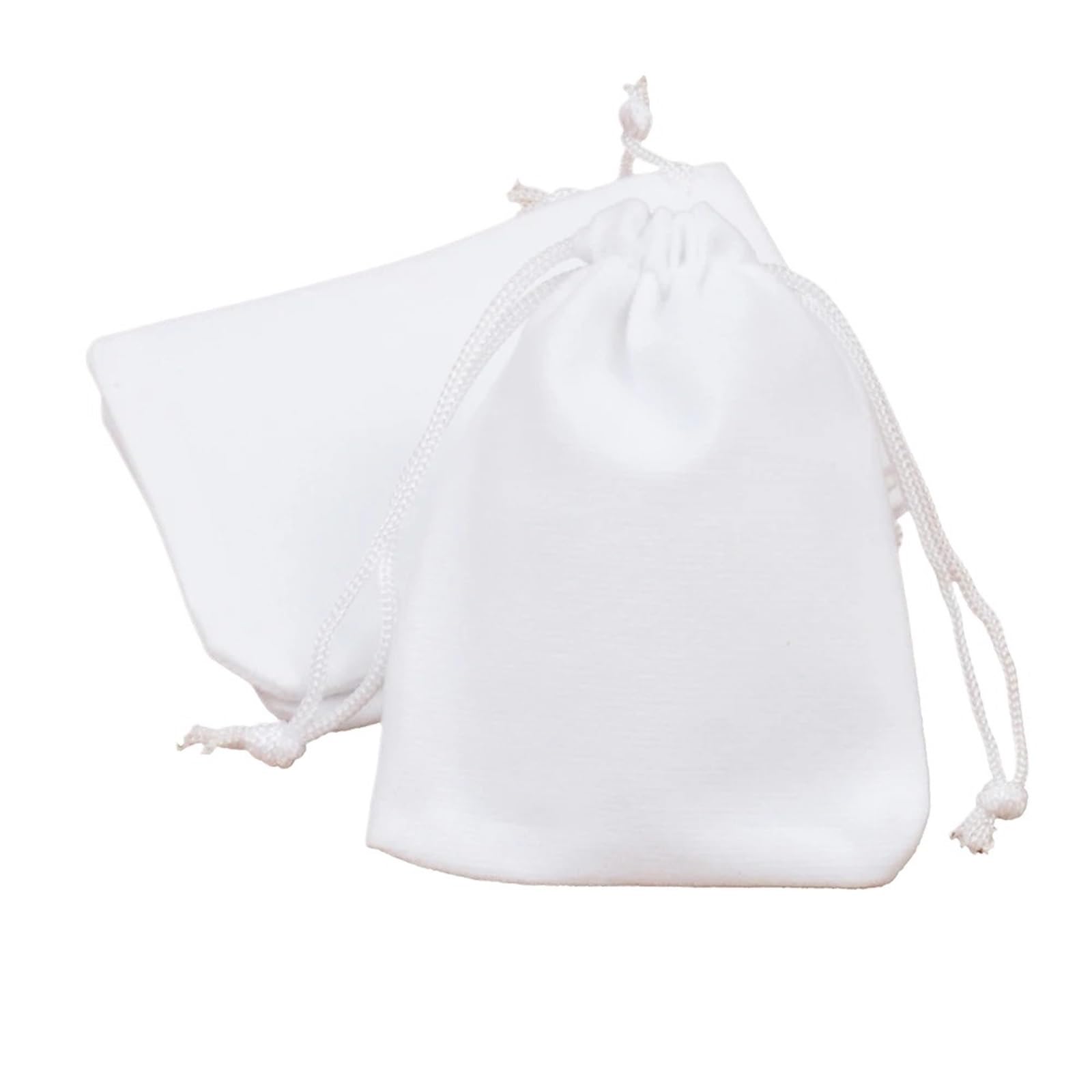 Lot de 20 petits sacs en velours avec cordon serrage, pochettes rangement portables for cosmétiques Pour Mariages(White,10x15cm)