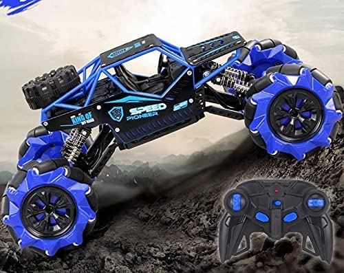 AMAZING STUFF High Spped Racing 2.4 Ghz Remote Control 1:16 Scale 4WD RC Metal Body Twisting Drift Powerful Electric Off Road Climbing Rolling Stunt Car Toys for Kids (Multi Color)