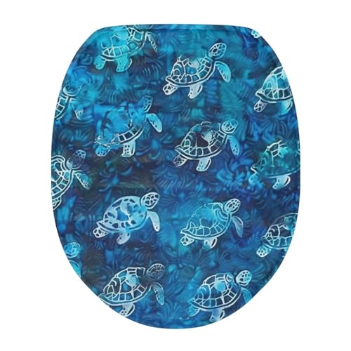 Bivxisrvo Turtle Print Toilet Lid Cover Polyester Fabric Toilet Lid Cover Soft Toilet Seat Covers for BathroomSuitable for Home School Hotel Dormitory Apartment