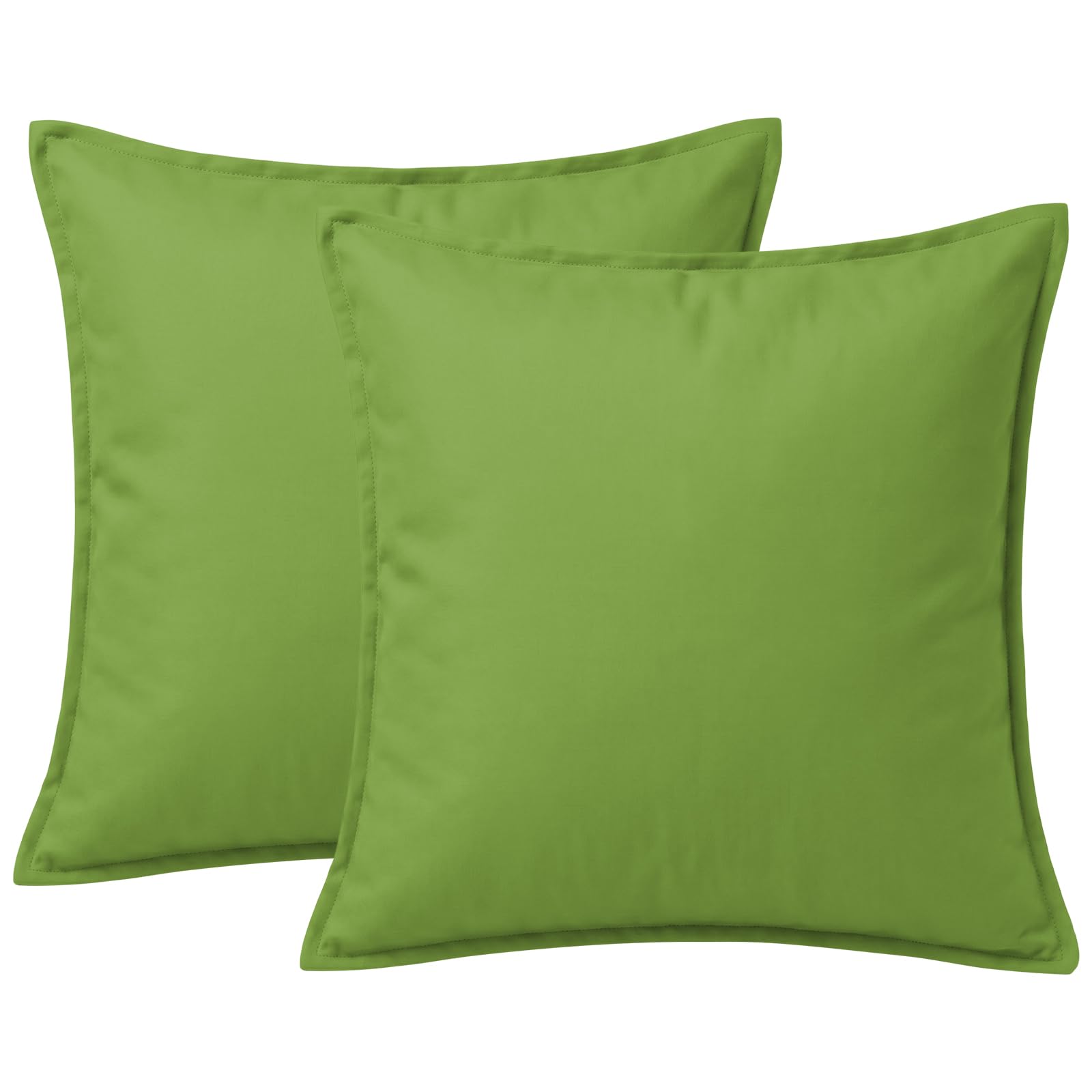 2 Pack Waterproof Outdoor Garden Scatter Cushions 45x45cm, Filled Seat Cushion Pads with Hollowfibre Filling & Invisible Zip, Decorative Throw Pillows 18"x18" for Rattan Sofa, Patio (Light Green)