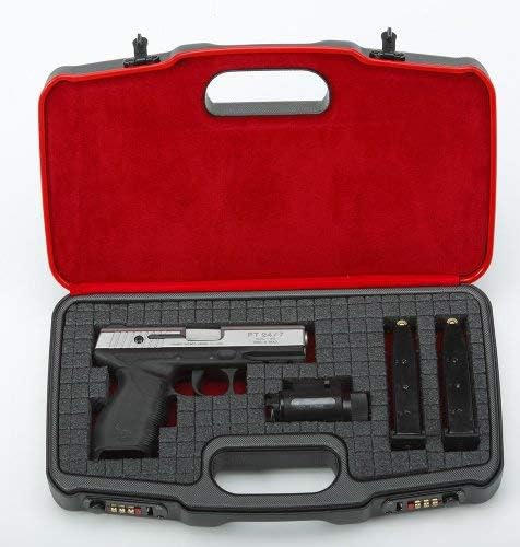 Negrini Cases 2018TS/4835 Compact Handgun Case for ABS 1 Gun W/Acc/Pluck-n-Pull Die Cut Foam, Black/Black