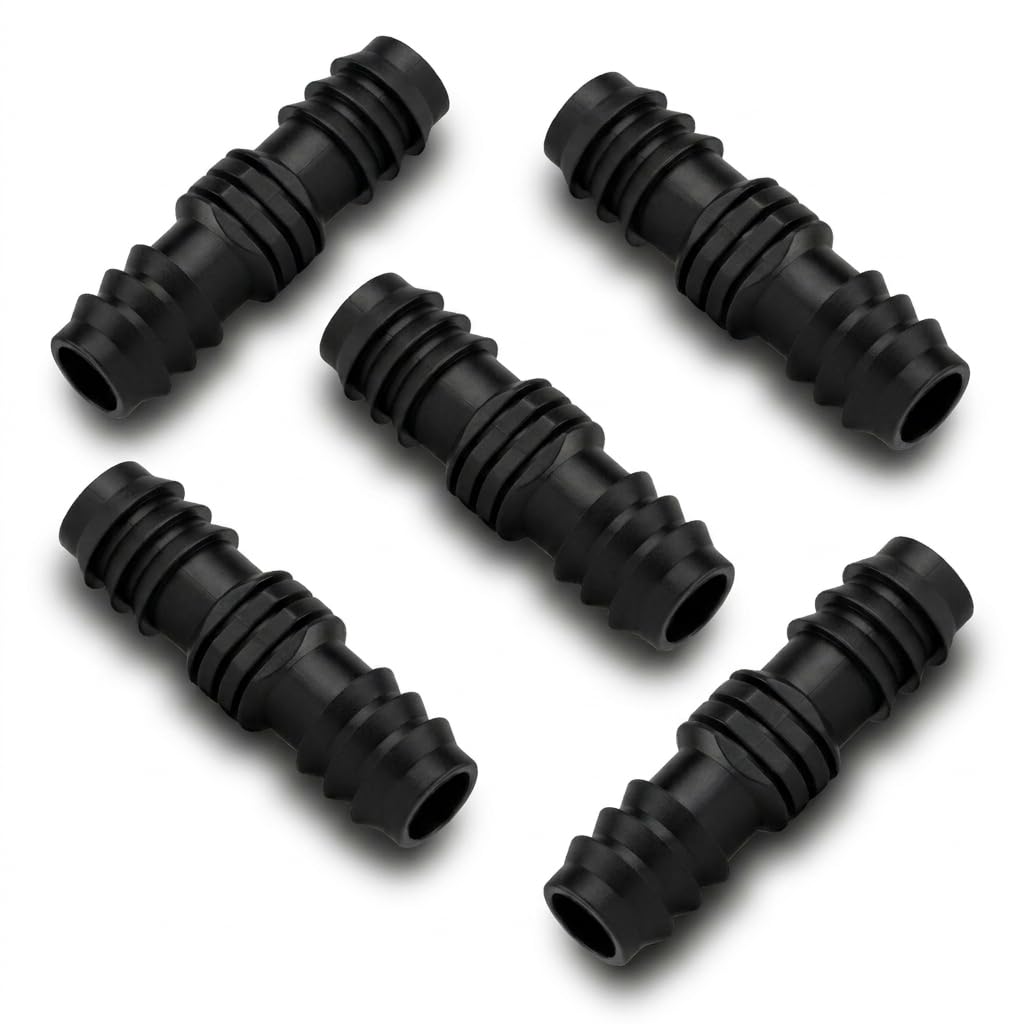 Lakesstory Black 5 Pcs 1 Inch Pvc Reducing Coupling | Schedule 40 Barb Tubing Adapter | Hose Connector | Straight Insert Fitting