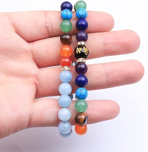 Miniatura 9 de KSQS Pulseras de chakras para mujer, pulsera de piedras preciosas curativas de yoga para la ansiedad, pulseras de equilibrio de energía de
