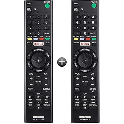 Ogilly RMT-TX100U Replacement Remote Control for Sony TVs, Bravia, 4K UHD LCD LED HD Smart TVs with Netflix Shortcut Buttons, Black (Pack of 2)