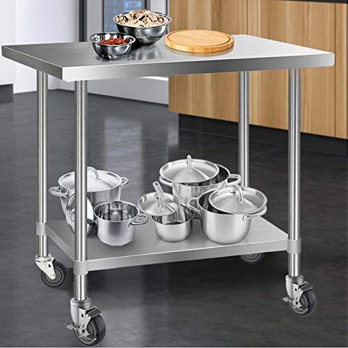 OK5STAR 4 inch Prep Table Casters Set of 4 for Commercial Kitchen Prep