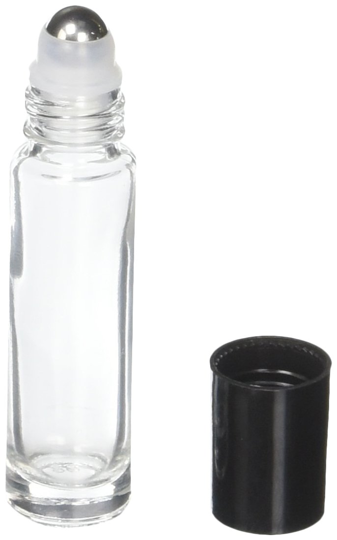 True Aroma, 24 pcs, 10ml Clear Glass Roller Bottles with Stainless Steel Roller Ball for Essential Oil - Includes 24 Pieces Labels, Essential Oils Opener, 3 Droppers (24pc Clear Set)
