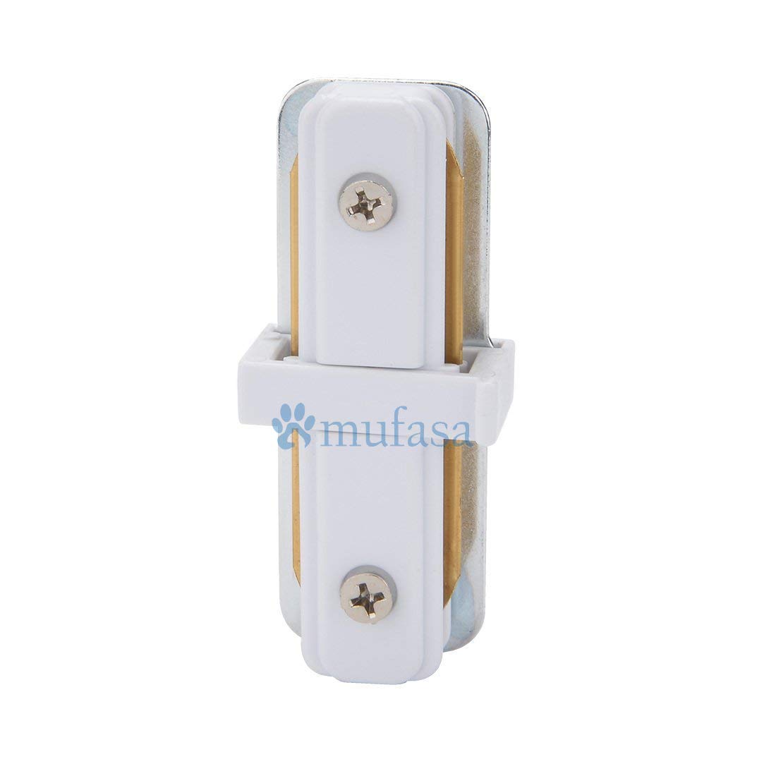Mufasa LED Track Lights Straight I Connector for Track Rail (White) - Set of 2
