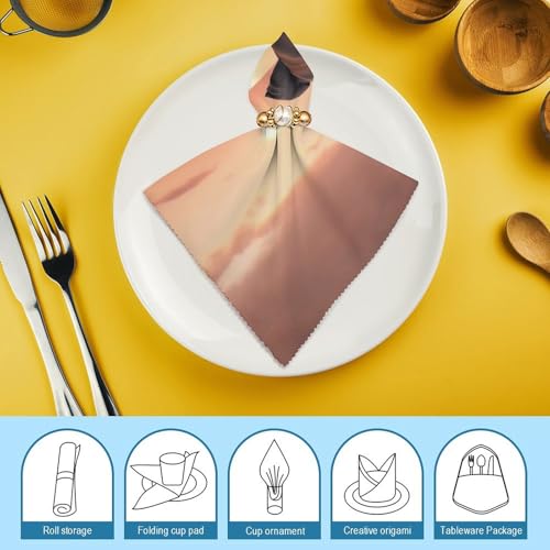 Servilletas de tela cuadradas floral QMNBTES pack 4 miniatura 7