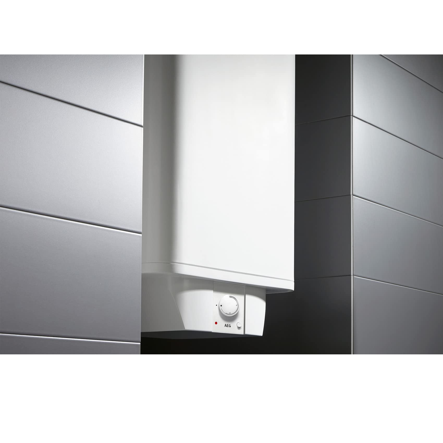 AEG Dem 100 Base de almacenamiento de pared, calentador de agua caliente, 100 litros, selección de temperatura continua, botón de calentamiento rápido, 230 V con enchufe, certificado VDE, 234199