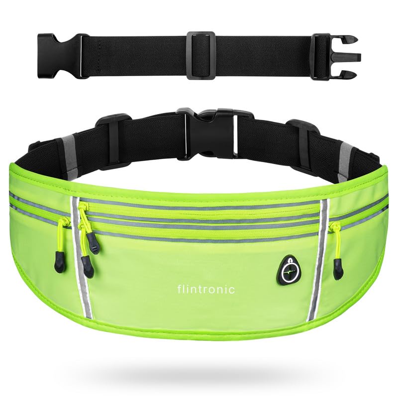 Running Belt, Ultra Slim Money Belt Running Bag, Lightweight Fanny Pack Multi-pocket Bumbags, Waterproof Belt Bag with Headphone Hole, Adjustable Pouch for Workouts, Cycling, Walking & Travel - Unisex
