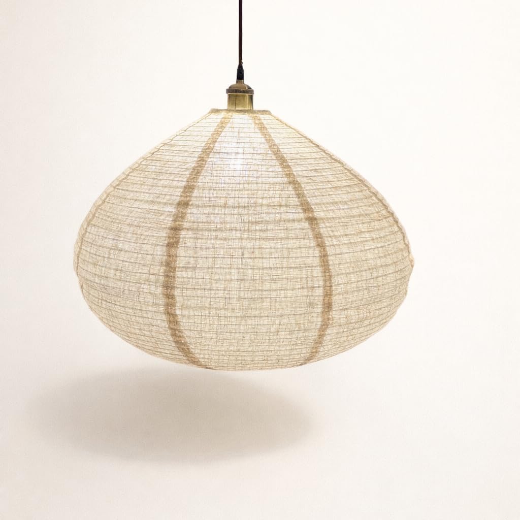 CGC Lighting Indoor Ceiling Lampshade Handmade Easy Fit Linen, Scandinavian Minimalist Style, Non Electrical (Oatmeal Bell)