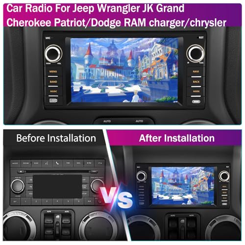 Radio para coche con pantalla 2GB+64GB Android 13 Jeep miniatura 2