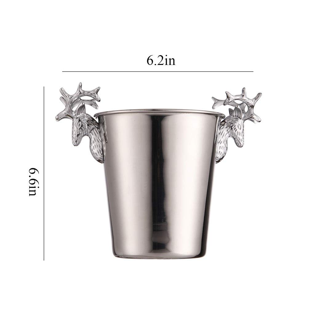 Ice Bucket Edelstahl EIS Eimer Tragbarer Eiskübel Hotel Wein Eimer Champagner Eimer Getränk Eimer Party Aktivitäten und Camping Geschirr sektkühler eiseimer (Color : B)