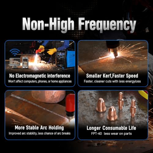 Image of ANDELI Non-HF Plasma Cutter with Built-In Air Compressor 55A,1 inch Max Cut