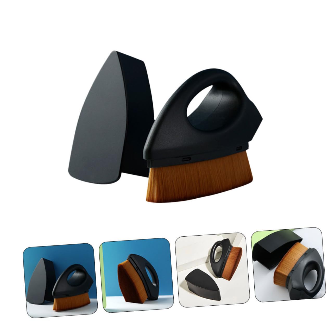 FOMIYES Travel Makeup Brush Set 2pcs Foundation Blending Brush Soft Bristles for Women Space-saving