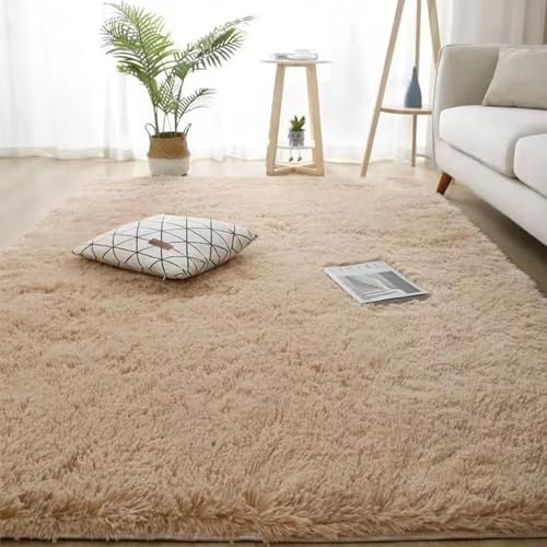 Orbezil ラグマット カーペット 約3畳 おしゃれな北欧風 絨毯 地毯 じゅうたん 洗えるラグ メモリーフォーム rug carpet 滑り止め付 ふわっとした手触り 防音絨毯 防ダニ 抗菌 防臭 オールシーズン キャメル 180*270
