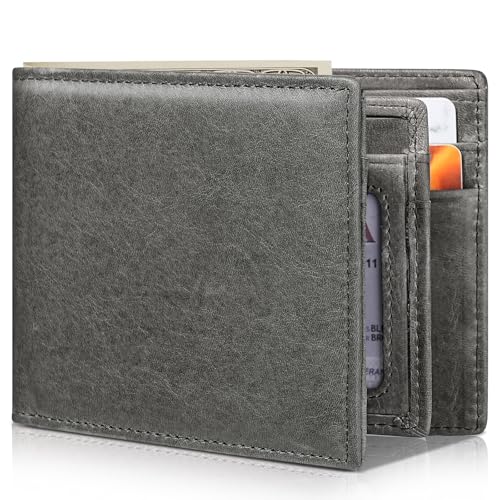 Image of Artpaxy Mens Wallet Bifold Genuine Leather RFID Blocking Wallet for Men with 1 ID Windows 13 Card Holders 2 cash pockets 1 Gift Box