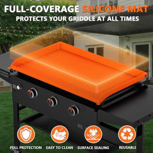 Image of 28 inch XL Silicone Griddle Cover for Blackstone - Full Grill Top Mat | Food-grade, Oil and Waterproof, All Year Round, 450F Heat Resistant, Easy to Clean, Outdoor Griddle Accessories