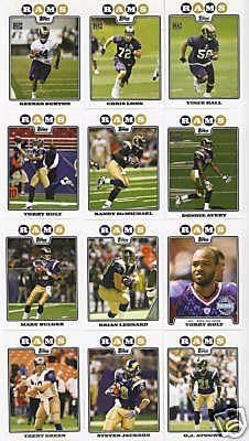 St. Louis Rams Football Cards - 5 Years Of Topps Complete Team Sets 2007,2008,2009,2010,2011 - Includes Stars, Rookies & More - Individually Packaged!